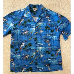 Vintage Mens Short Sleeve Button Down Hawaiian Shirt Size XL Made in USA
